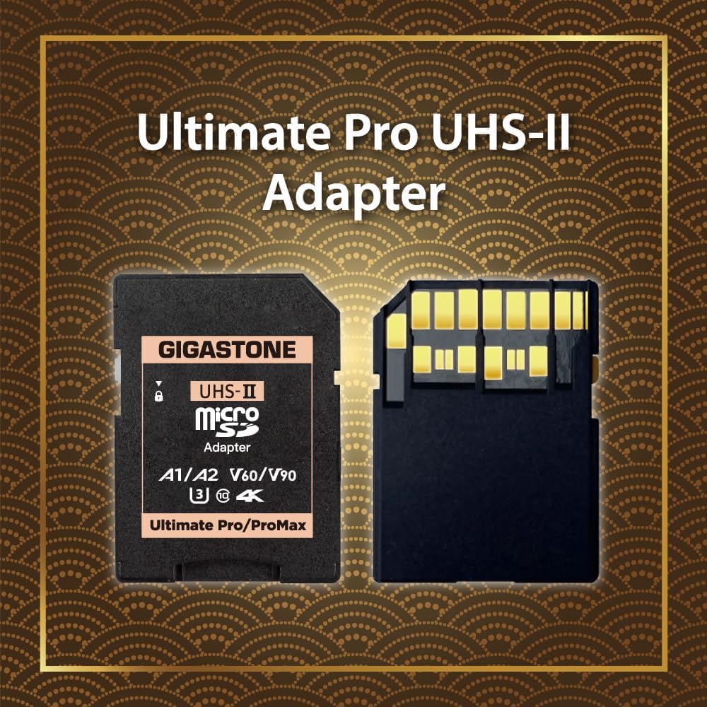 GIGASTONE UHS-II MicroSD to SD Memory Card Adapter, Camera Ultimate UHS-II Adapter 2-Pack