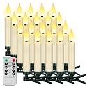 FREEPOWER Christmas Tree Taper Candles with Removable Clips Flameless Electric Fake Candles with Remote Control and Timer for Christmas and Home
