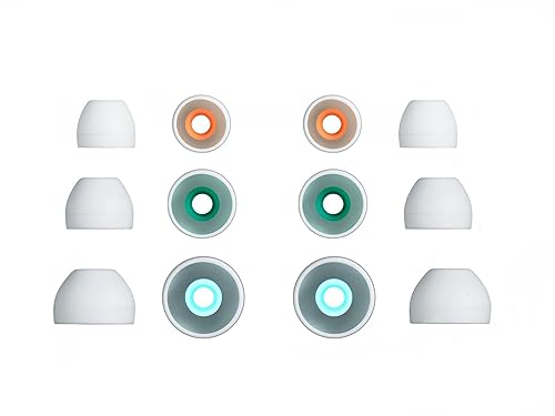 NICKSTON 12 pcs S/M/L White Hybrid Replacement Set Earbuds Eartips Compatible with Sony XBA, MDR and DR Series in-Ear Earphone Headsets