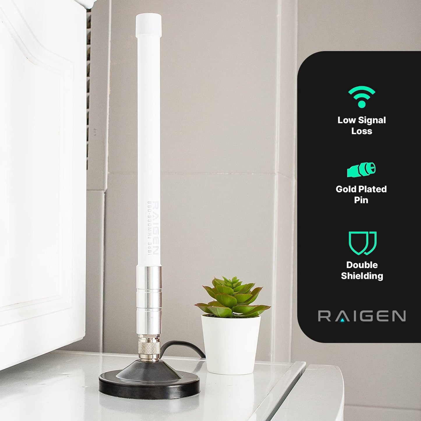 RAIGEN Magnetic Antenna Base for Helium Mining Antennas N-Type Female, 6.5ft Raigen-200 RP-SMA Male Cable, for MNTD, RAK, Bobcat, Syncrobit, Sensecap