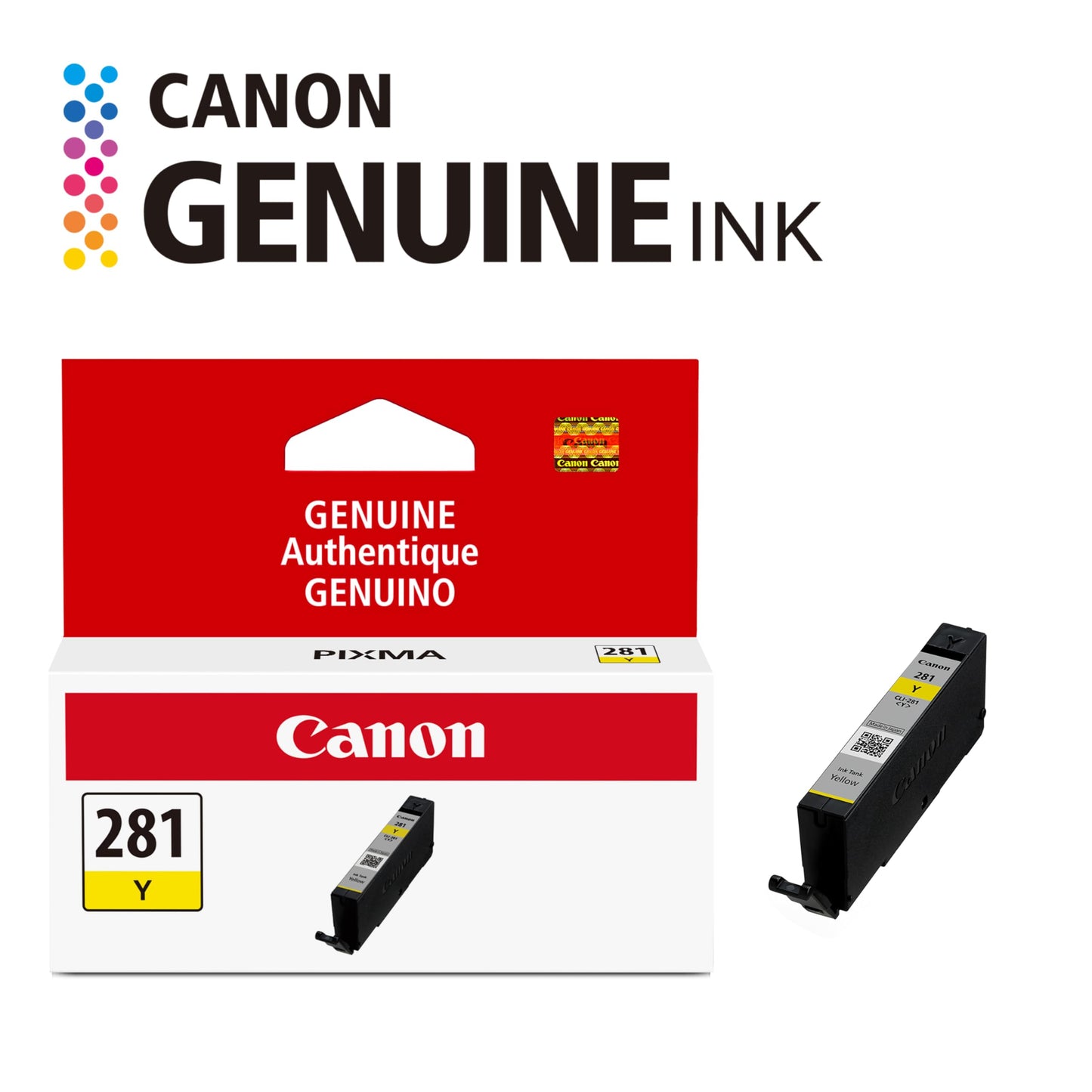 Canon CLI-281Genuine Yellow Ink Tank, Compatible with TR8520, TS9120,TS8120, TS6120, TS9521C/a, TS9520/a, TS8220, TS6220, TS8320, TS6320, TS702/a,