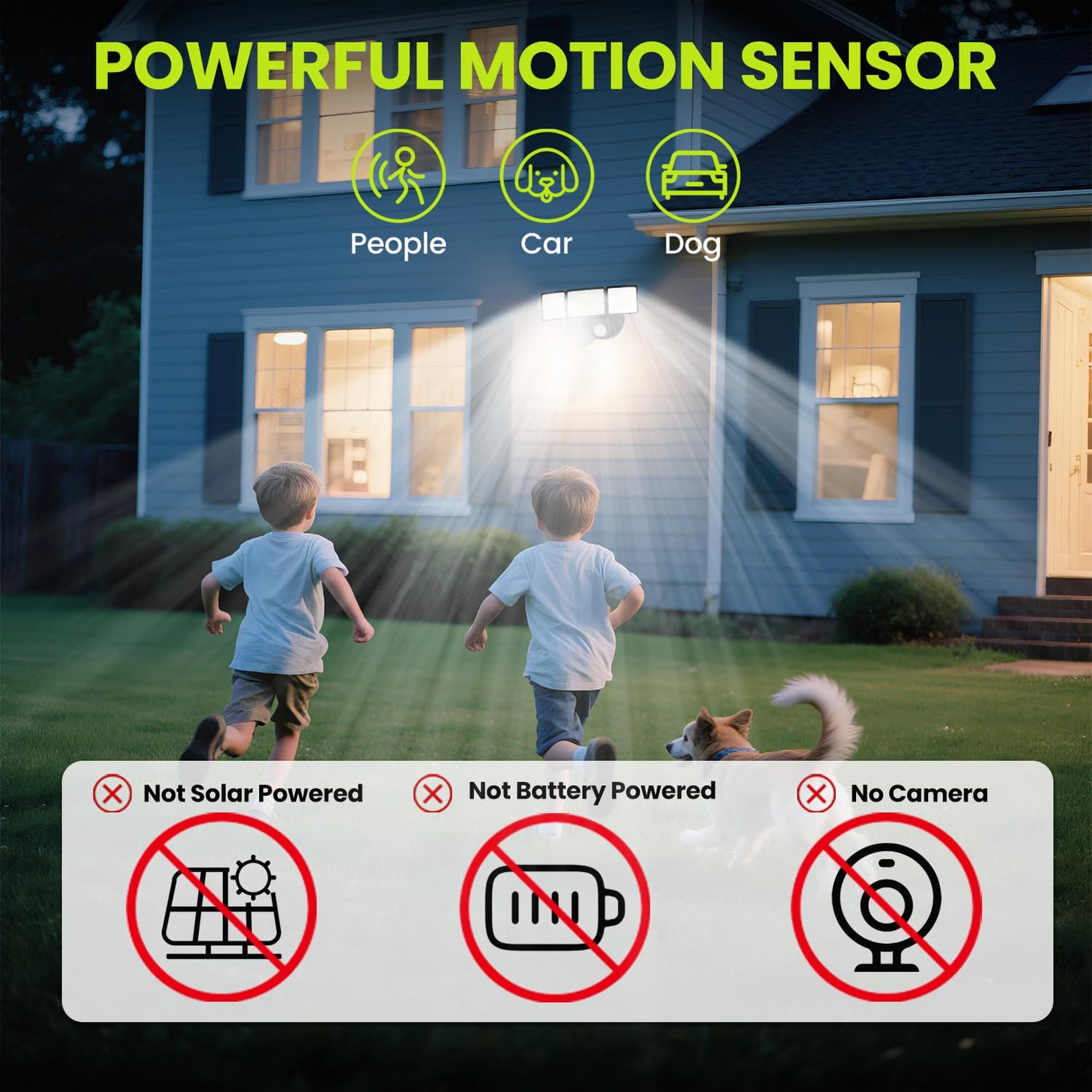 MAGAGUVU 7500LM LED Security Light Motion Sensor Outdoor Lights, Adjustable 3 Head Hardwired LED Flood Lights Outdoor, IP66 Waterproof, 38W Motion