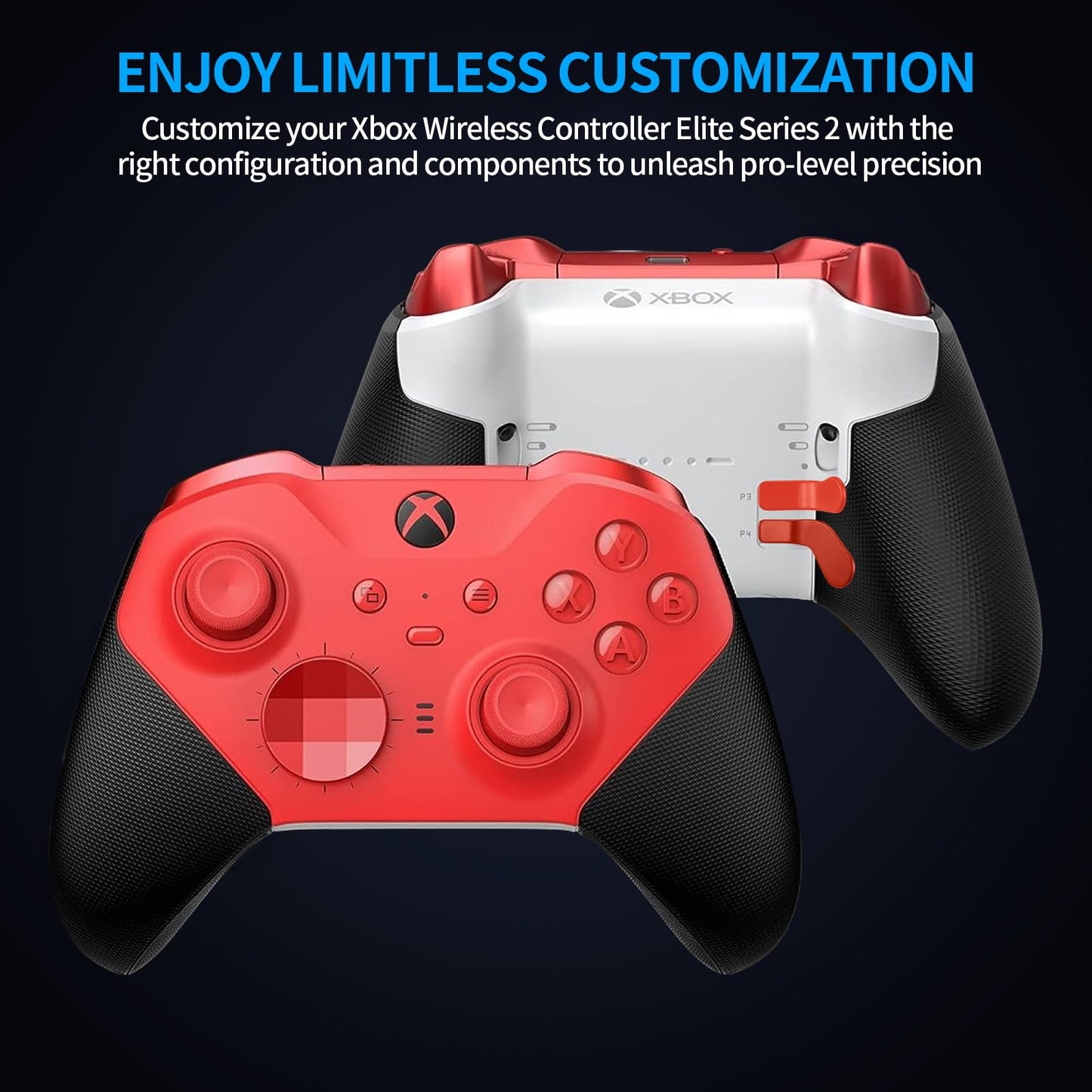 Accessories for Xbox Elite Controller Series 2-13 in 1 Replacement Paddles Thumbsticks Analog Sticks Joystick Parts Repair Kit Component Set with 2