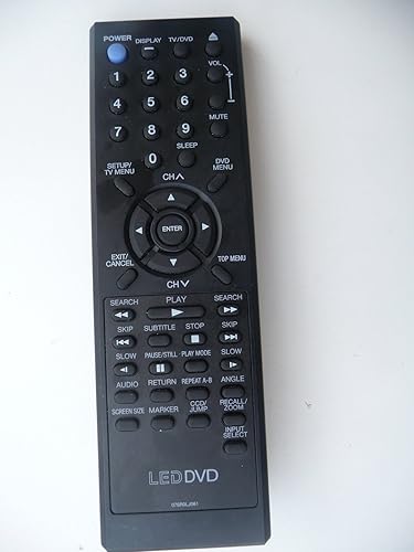 Replacement Remote Control for SANSUI SLEDVD196, SLEDVD197, 076R0LJ061, SLEDVD226B, SLEDVD244