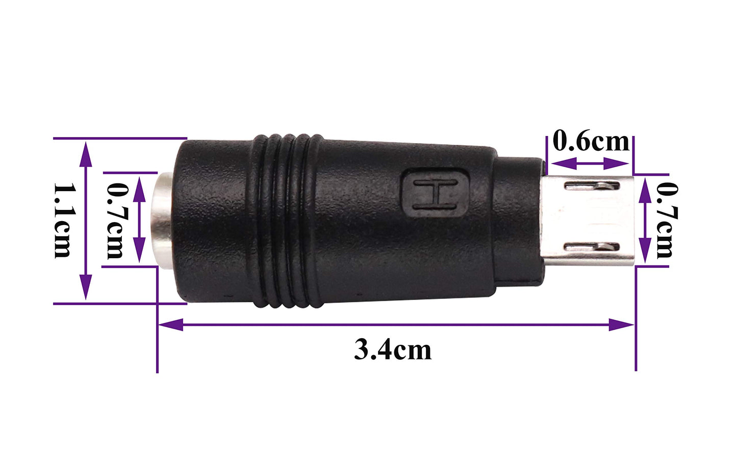 AAOTOKK Micro DC Power Adapter DC5.5x2.1mm to Micro USB 5V DC Power Supply Charging Cables Connector for Cellphone, Tablet,MP3 and Micro USB