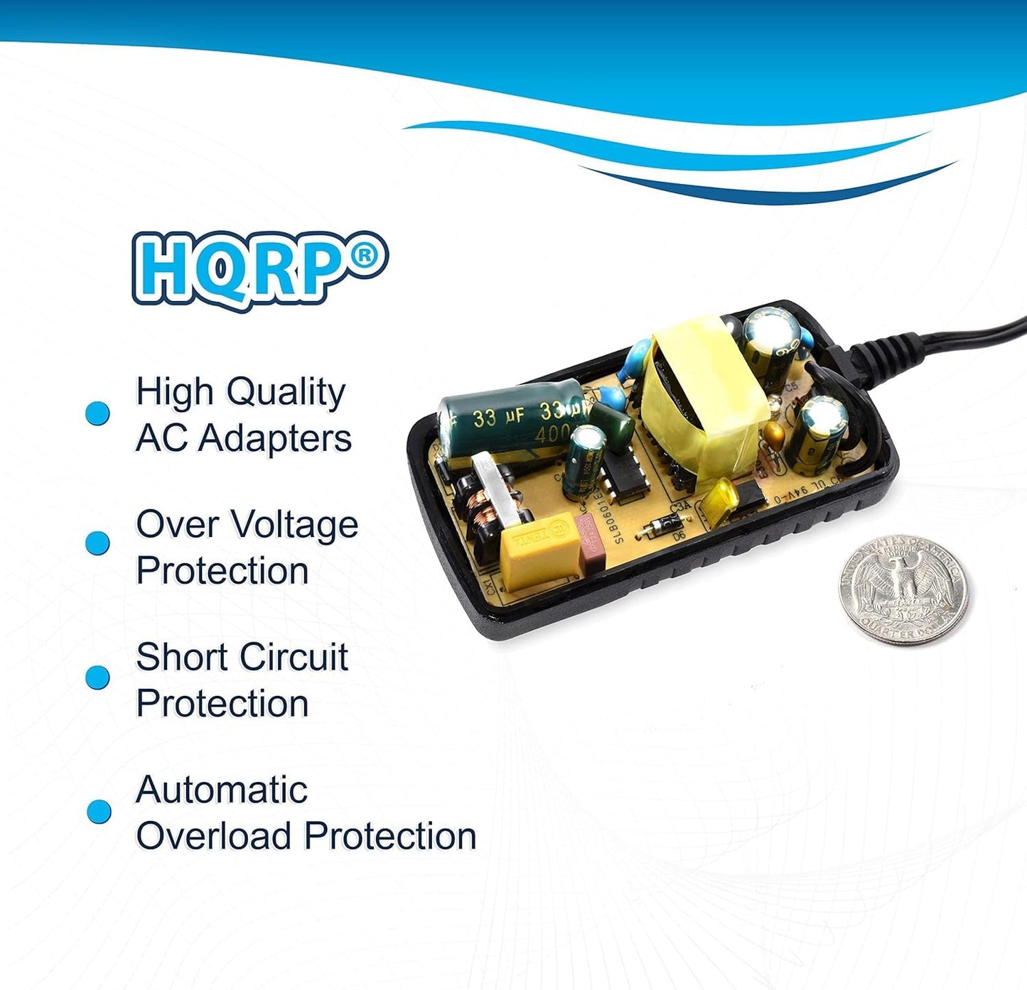 HQRP AC Adapter Compatible with Casio KL400 / KL-400 / KL430 / KL-430 / KL780 / KL-780 Label Printer Power Supply Cord Plus Euro Plug Adapter