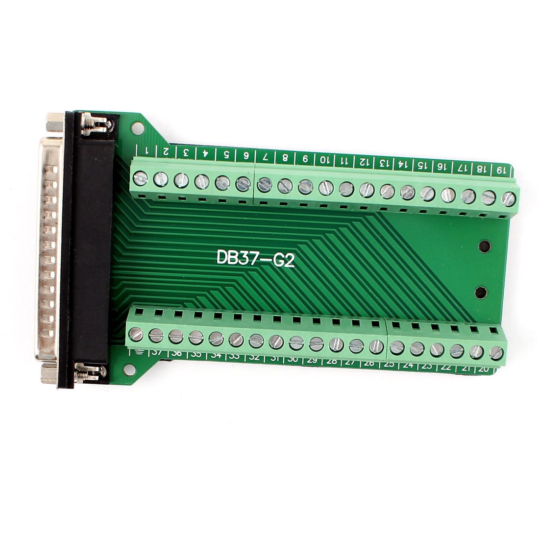 uxcell a15082500ux0039 DB37 D-SUB Male Adapter to 37Pin Terminal Two Row Screw Breakout Board