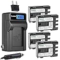 Kastar 4-Pack NB-2L Battery and LCD AC Charger Compatible with Canon NB-2L NB-2LH, NB-2L12 NB-2L14 NB-2L24, BP-2L5, BP-2LH Battery, Canon CB-2LW