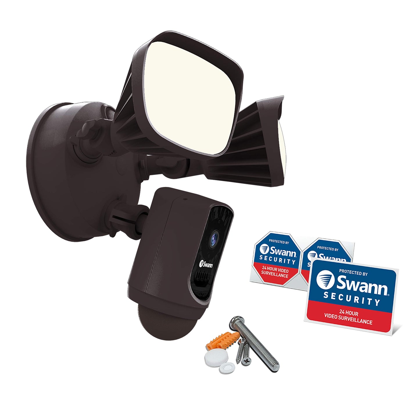 Swann Wi-Fi 1080p Waterproof Motion Activated FloodLight Camera with Night Vision, Heat Sensing, 2-Way Talk, Dimmable 2400 Lumens, Wide 125 Degree