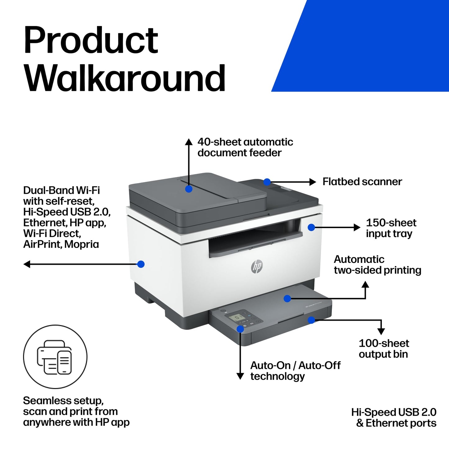 HP LaserJet MFP M234sdw Wireless Printer, Print, scan, Copy, Fast speeds, Easy Setup, Mobile Printing, Best-for-Small Teams