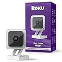 Roku Indoor Camera for Home Security, 1-Pack - Wired Security Camera with 1080p HD Color Night Vision, Works with Alexa & Google, Motion & Sound