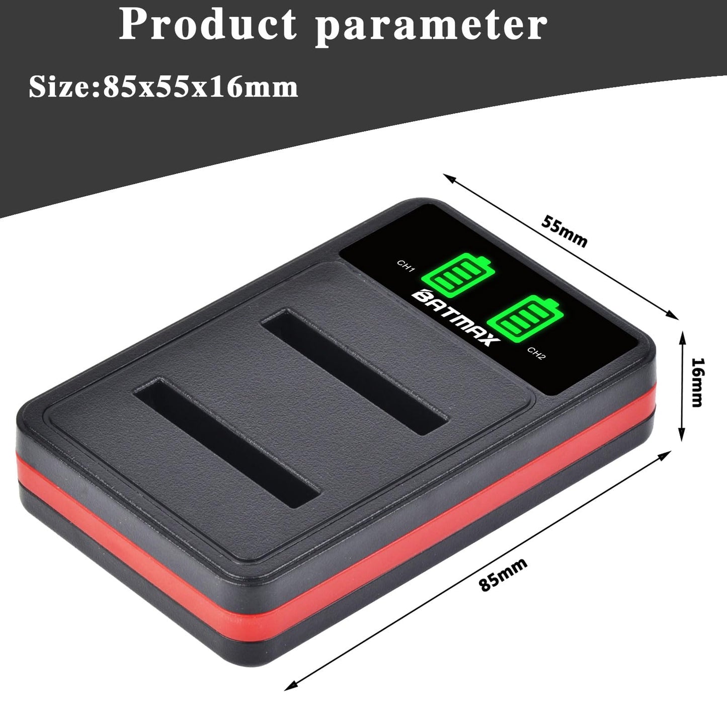 Batmax 2Pcs EN-EL10 NP-45 Li-40B Battery + Quick LED Dual Charger for Fujifilm NP 45 Nikon EN EL10 Olympus LI-42B LI-40B, Kodak KLIC-7006, Casio