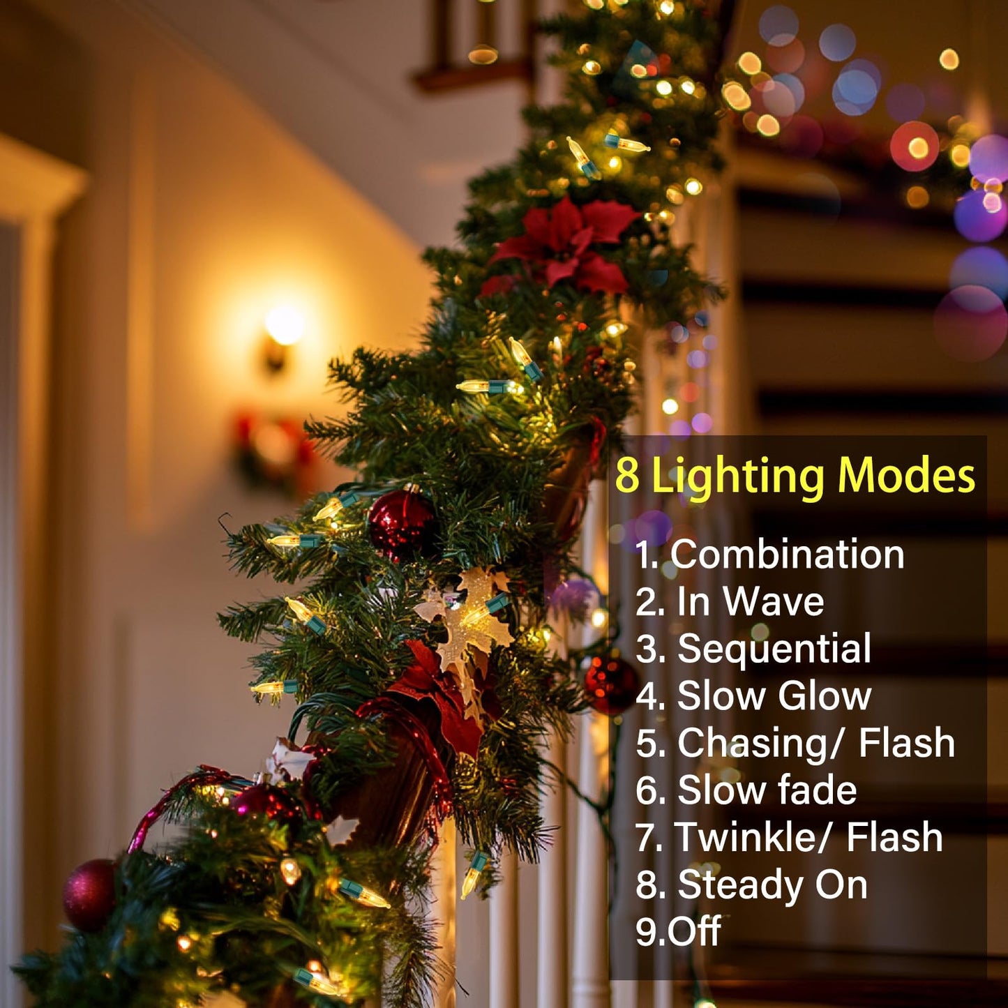OULISI 2 Pack 100 LED Outdoor Christmas Lights, 35FT Battery Operated Mini String Lights with 8 Modes & Timer Xmas Tree Lights Waterproof for Patio