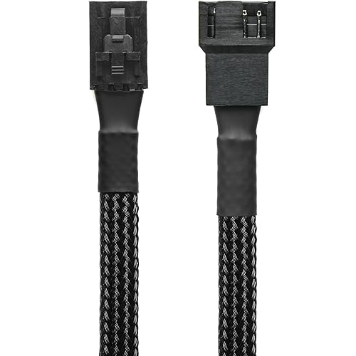 CRJ 4-Pin PWM PC Fan Adapter Cable for Dell Motherboards - 6-inch (15cm), Black Sleeved - Connect Standard PWM Computer Fans to Dell Latching 4-Pin