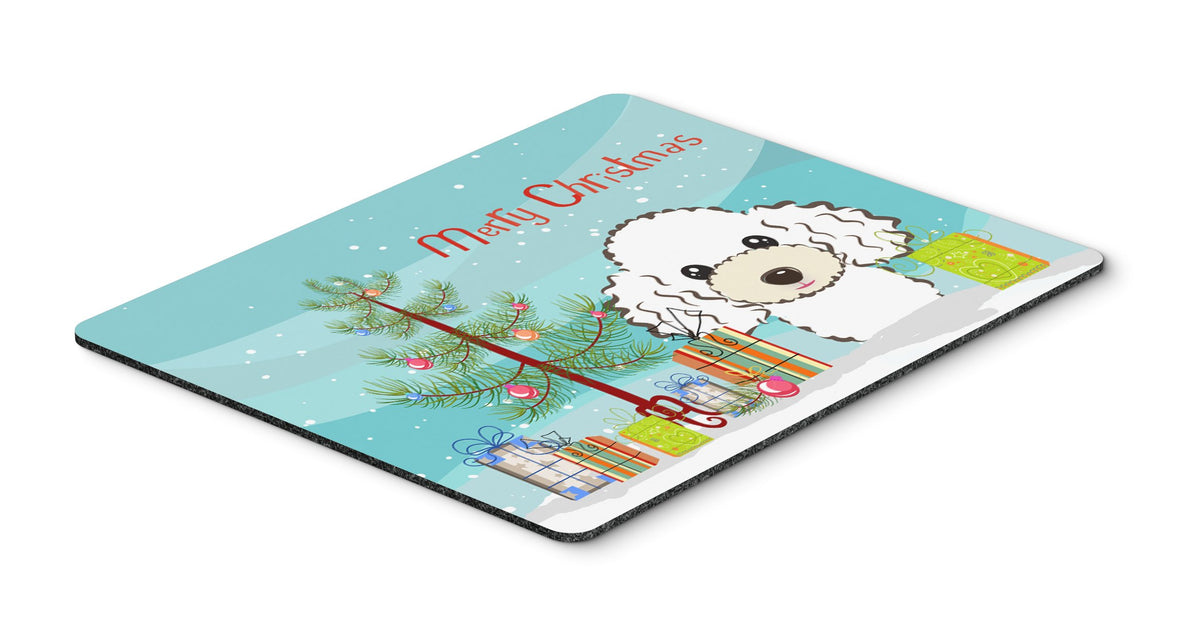 Caroline's Treasures BB1629MP Christmas Tree and White Poodle Mouse Pad, Hot Pad or Trivet for Home Office Gaming Working Computers Laptop Mouse