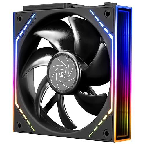 Thermalright TL-M12Q CPU Fan 120mm Case Cooler, PWM Connector Silent Computer Cooling with S-FDB Bearing,PC Fan with ARGB Mirror Light Effect,Low