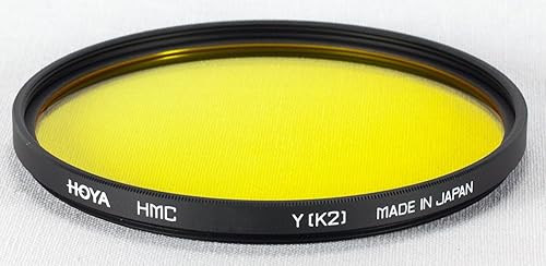 HOYA HMC K2 46mm Lens Filter (Yellow)- Tonal Enhancing Camera Filter for B&W Photography with Slim Aluminum Frame, Multi-Coated Optical Glass, Reduces