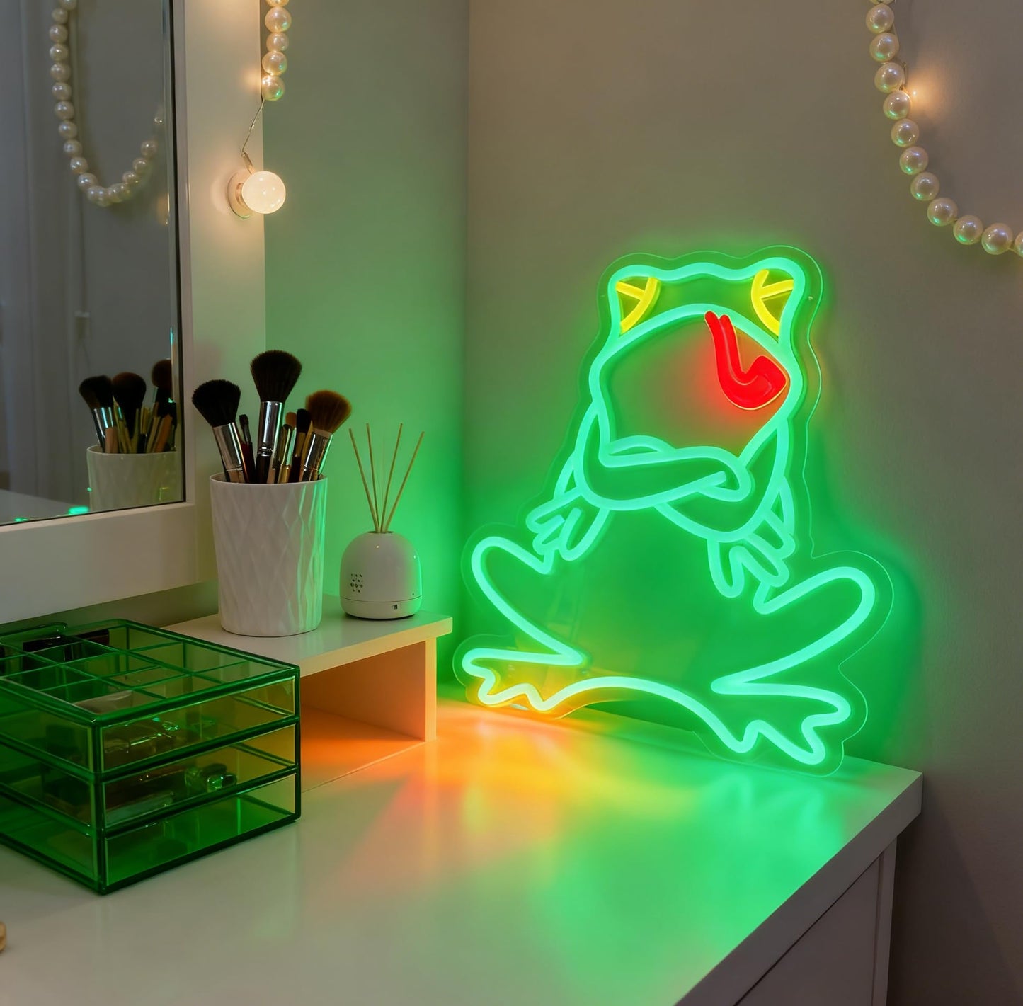 Frog LED Neon Sign, Cute Animals Shape Light Up Sign, USB Powered Dimmable Decorative Neon Light Home Bedroom Living Room Wall Table Decor Gift 14.2 x