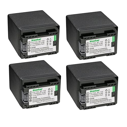Kastar BP-745 Battery 4-Pack Replacement for Canon VIXIA HF R800 HFR800, LEGRIA HF M36 HFM36, LEGRIA HF M38 HFM38, LEGRIA HF M46 HFM46, LEGRIA HF M52