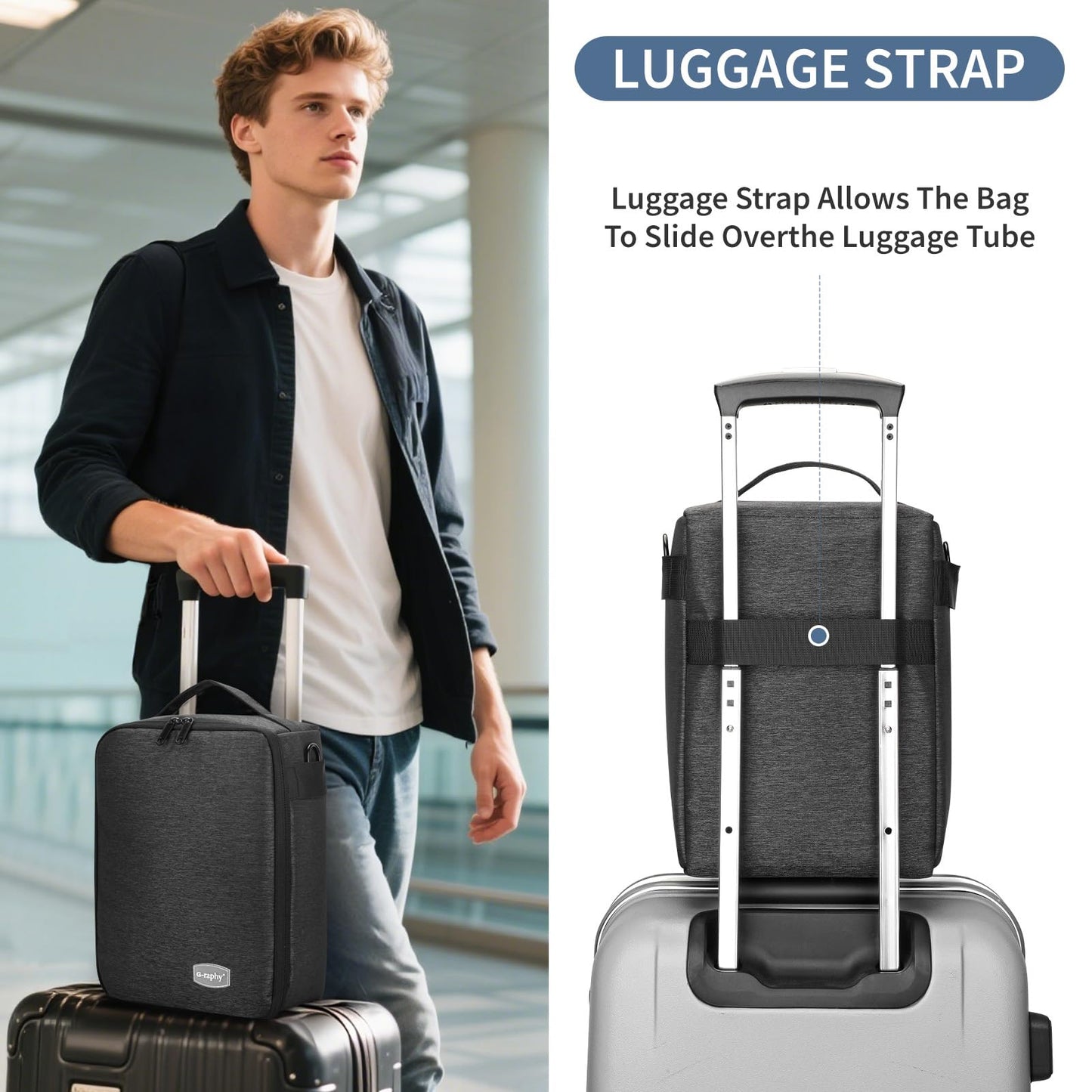 G-raphy Camera Insert Bag Lenses Cases with Large Capacity Camera Case Dividers with Grab Handle and Removal Strap Shockproof for DSLR SLR Mirrorless