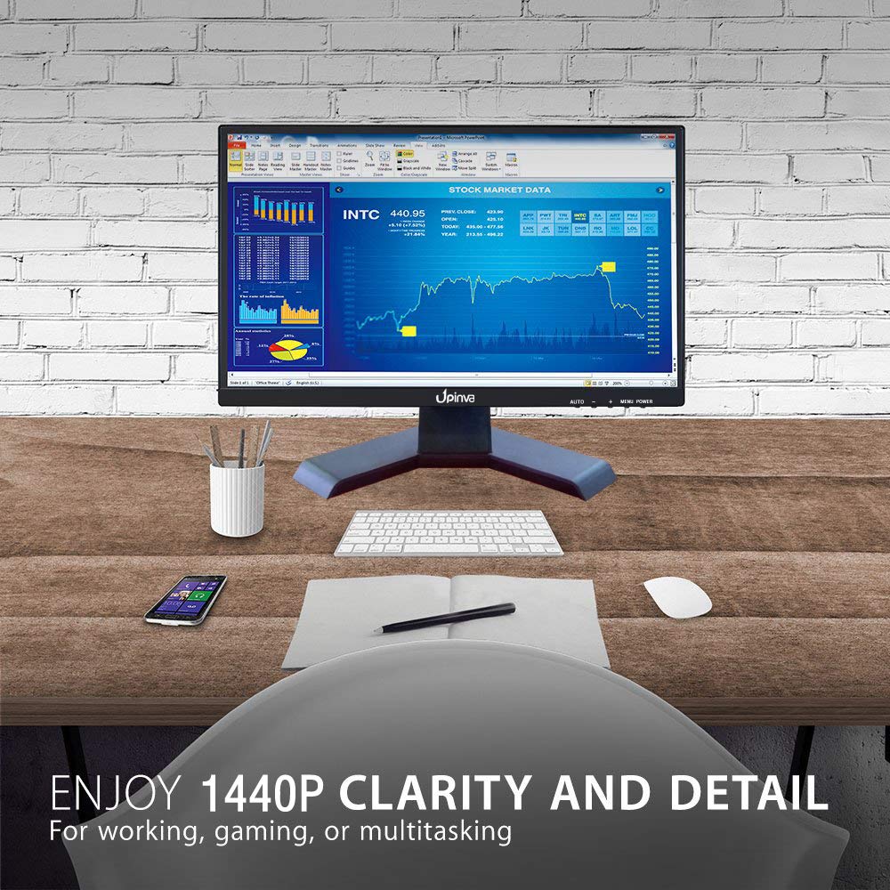 Upinva 19 inch Widescreen Monitor LCD Display Security Camera Office PC Mobile IPS Monitor 1440x900 Full HD Multifunctional Gaming Monitor with HDMI