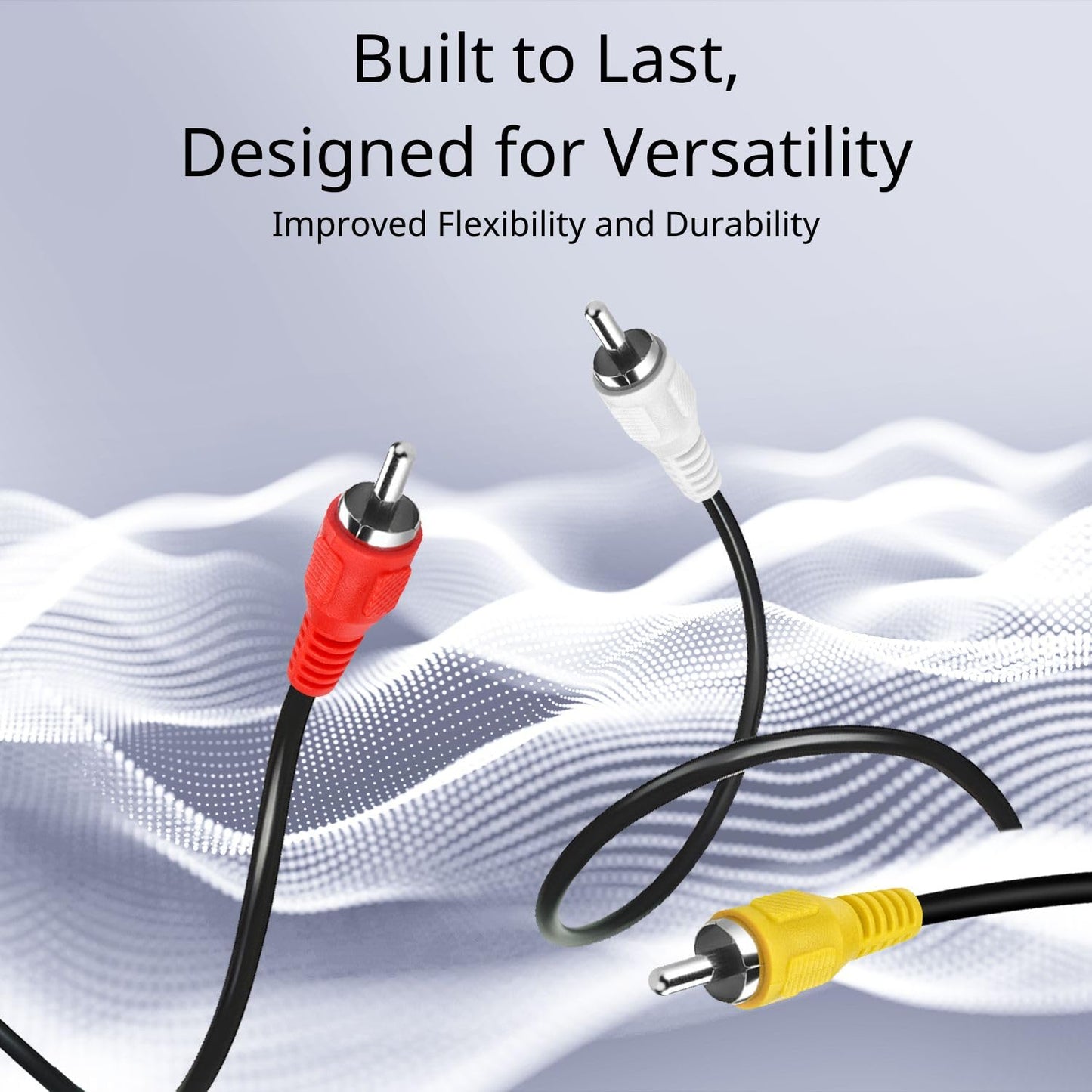 TNP 3 RCA AV Cable - 15 ft Audio Video Cable with Male to Male Connector - Dual Shielded Red White Yellow Composite Video RCA Cord Wire Jack Plug