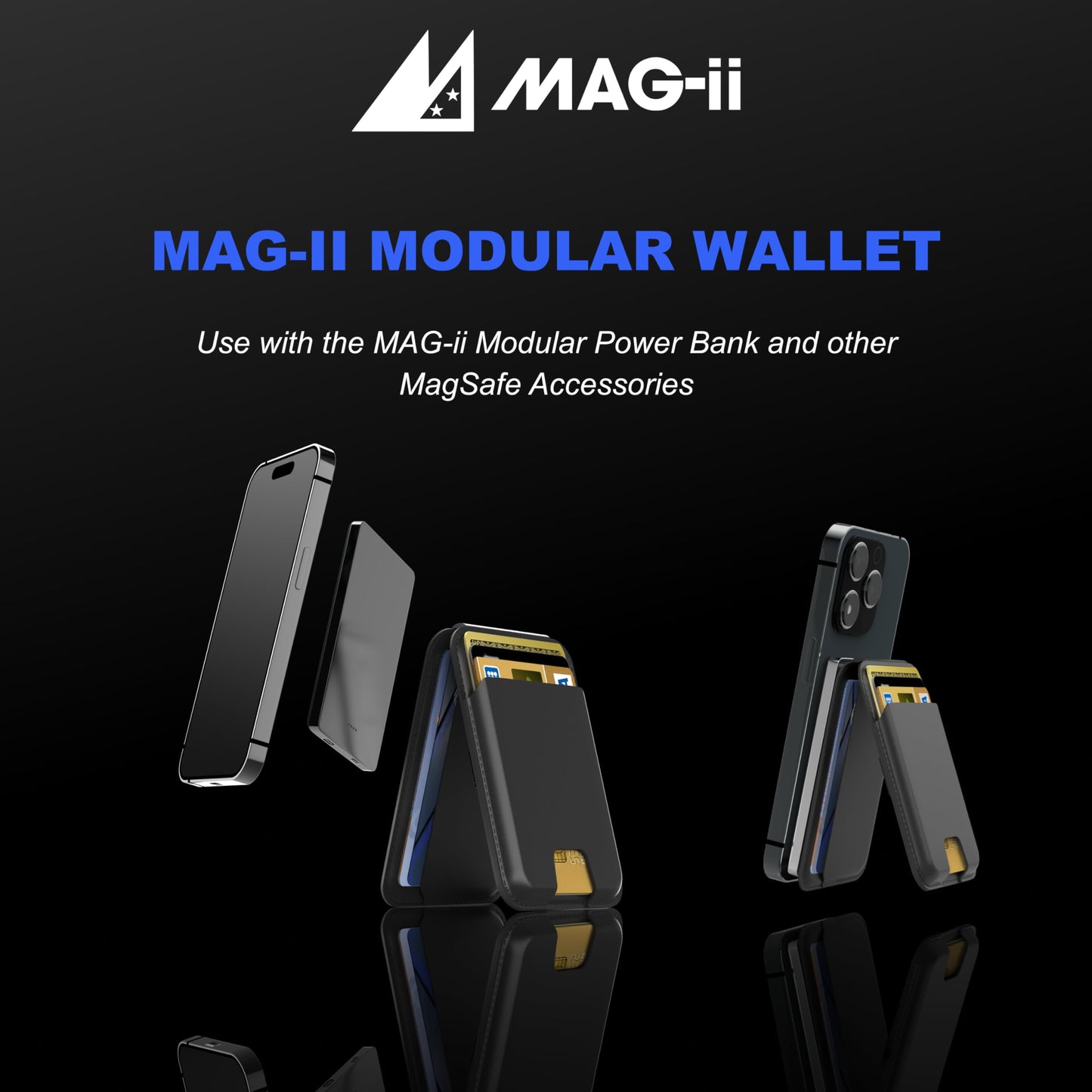 Ox Power MAG-ii Modular Phone Wallet, Compatible with MagSafe Wallet Stand, Magnetic Card Holder for iPhone, Holds 7 Cards and Cash