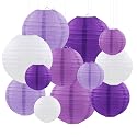 FUGUIR Purple Paper Lanterns Party Decorations, Hanging Round Paper Lanterns for Bachelorette Engagement Wedding Baby Bridal Purple Birthday