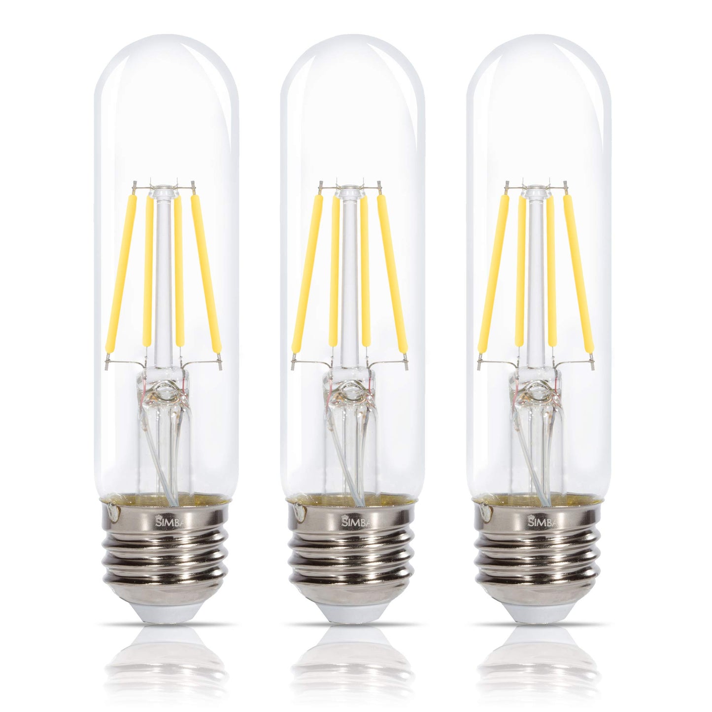 Simba Lighting LED T10 Edison Filament 6W 120V Light Bulb E26 4000K, 3 Pack