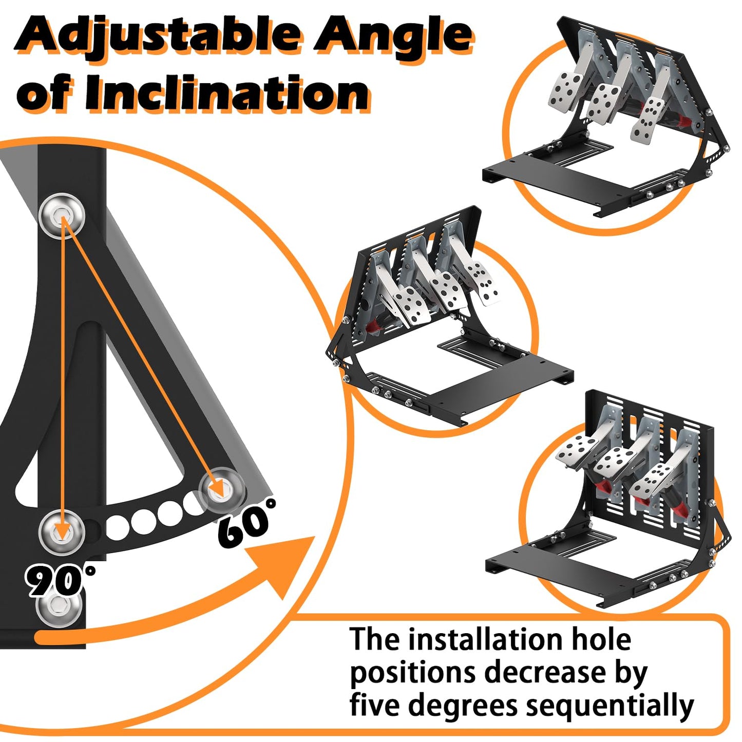 Sim Racing Inverted Pedals Kit - Suitable for Logitech G PRO/G923/G920/G29/G27/G25 (Logitech Pedals Not Included)