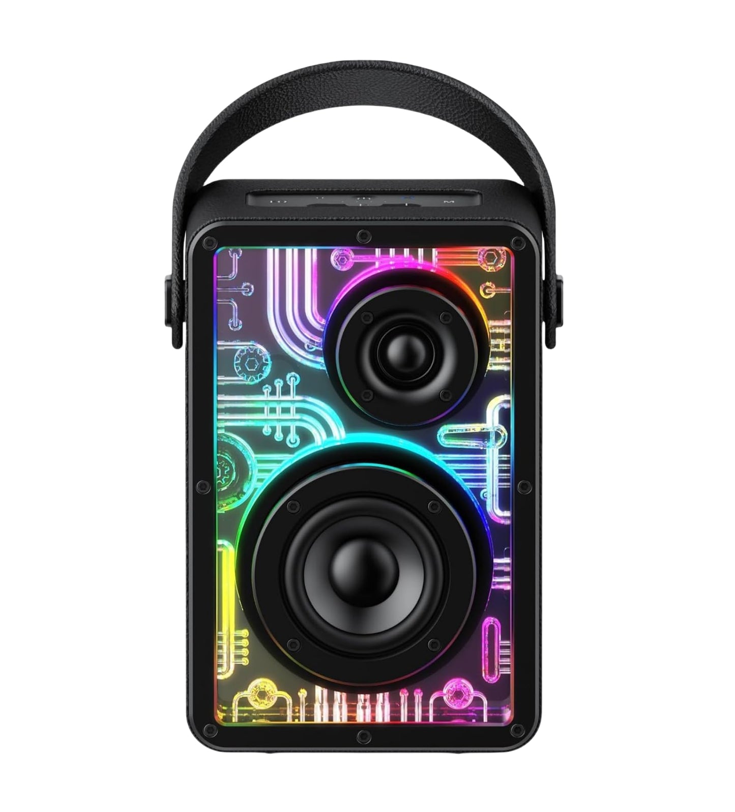 Raymate Bluetooth Speakers Wireless, 80W Speakers with Subwoofer-V5.3, HiFi Stereo Sound, Rhythmic Lighting System, 15H Playtime, 8000mAh Power Bank