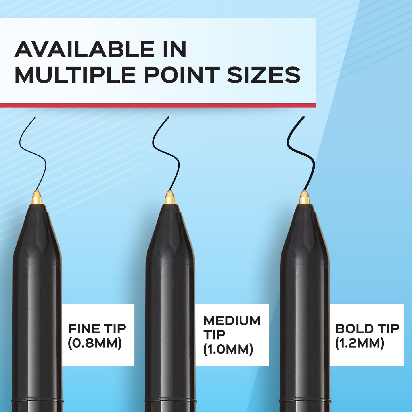 Paper Mate® Ballpoint Stick Pens, Medium Point, 1.0 mm, Black Barrel, Black Ink, Pack Of 12