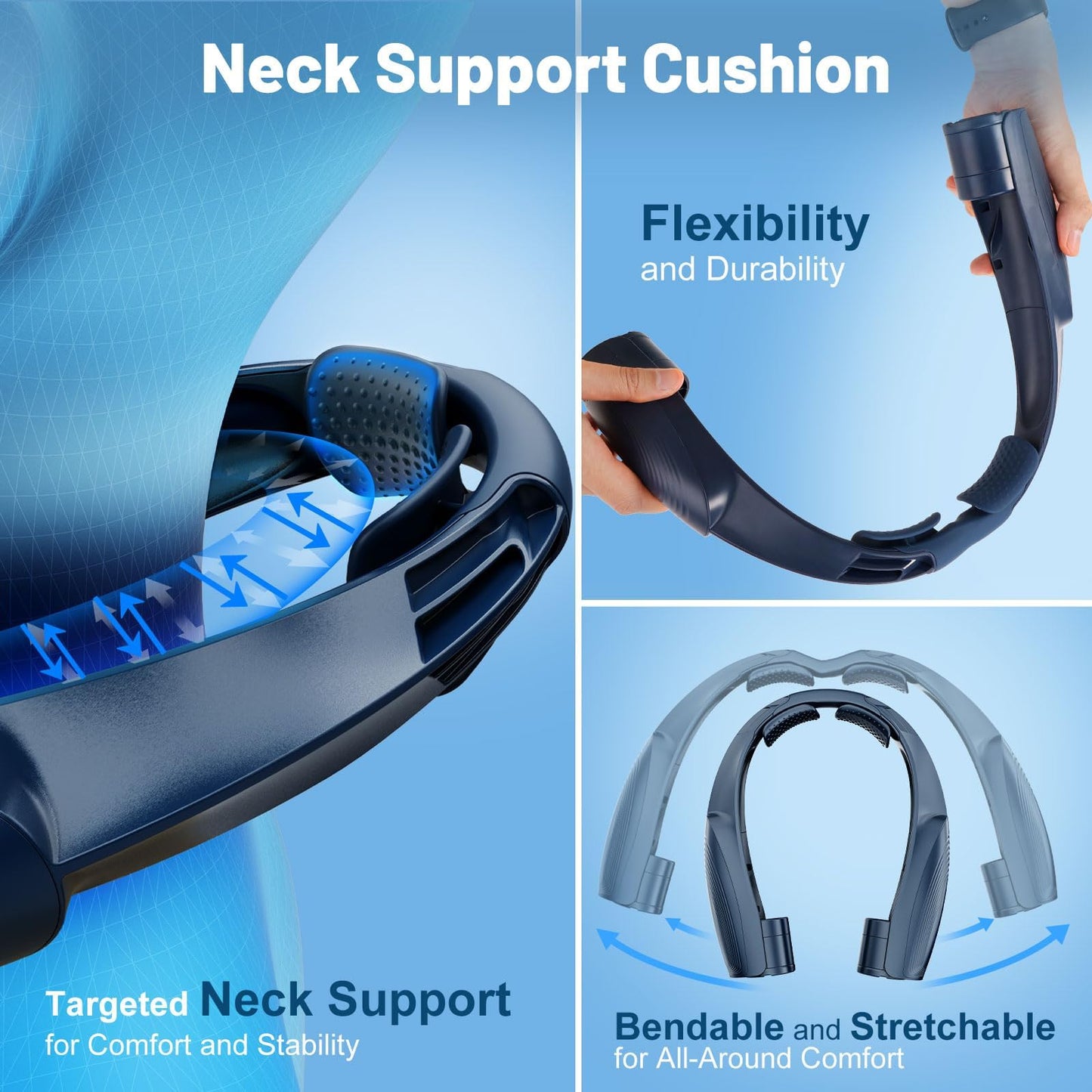 8000mAh Portable Neck Fan with 6 Powerful Speeds, 20H Runtime Cooling Fan