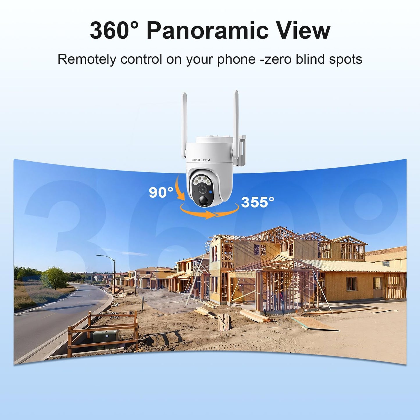4G LTE Cellular Security Camera Solar Powered, No WiFi Security Cameras Wireless Outdoor, 360° View, 2K Color Night Vision, PIR Motion Sensor, 2-Way