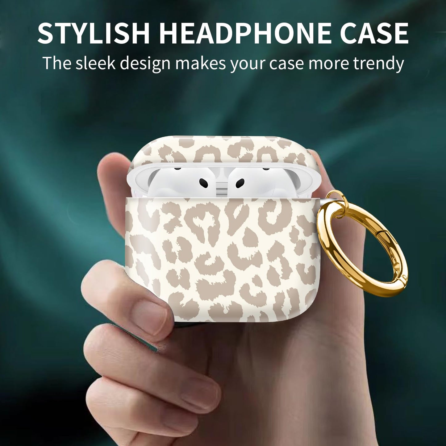 Compatible with AirPod 4th Generation Case Cover with Keychain, Full Protective Shockproof Wireless Headphone Case for Women Men Girl (Cute Grey