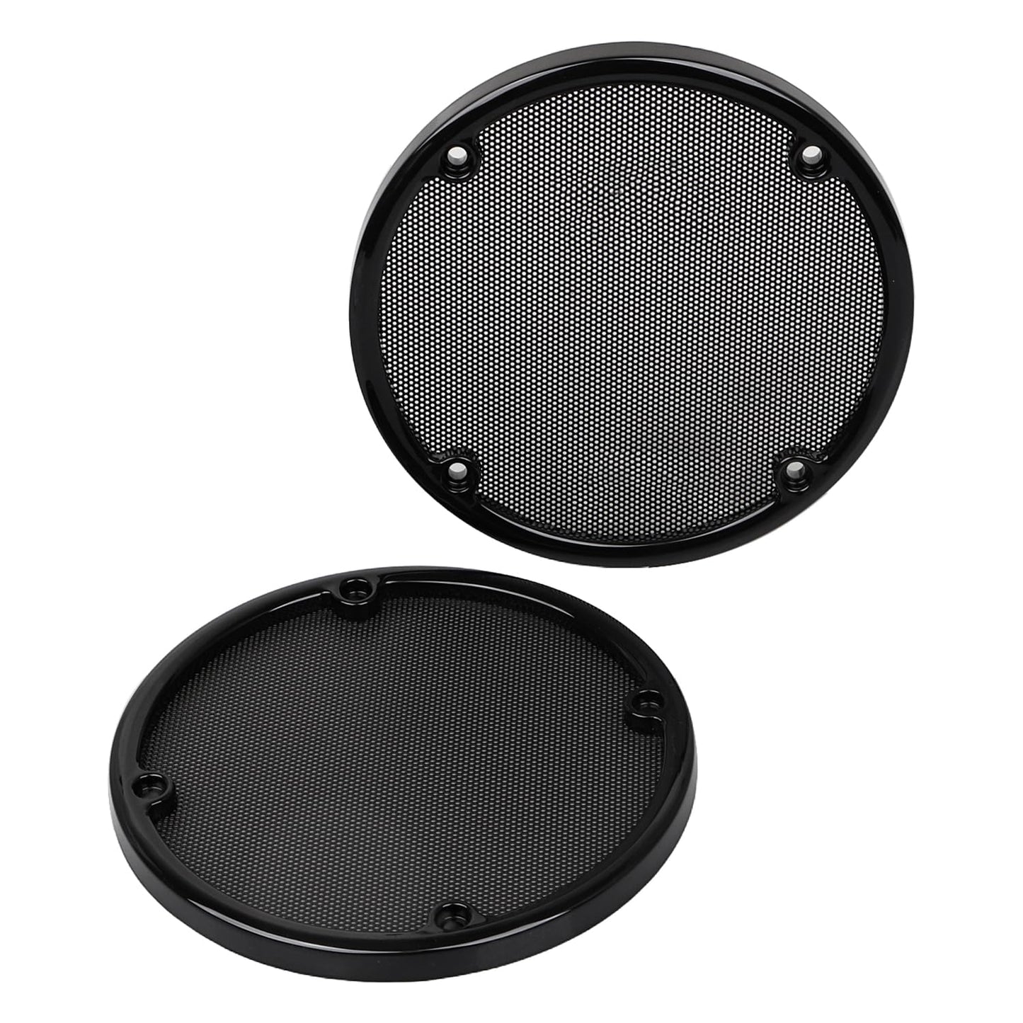 SHMTOOL Black Rear Speaker Trim Grill Cover for Harley Touring Electra Glide FLHTC 1996-2013 Street Glide FLHX 2006-2013, ABS Plastic Trim Ring+Metal