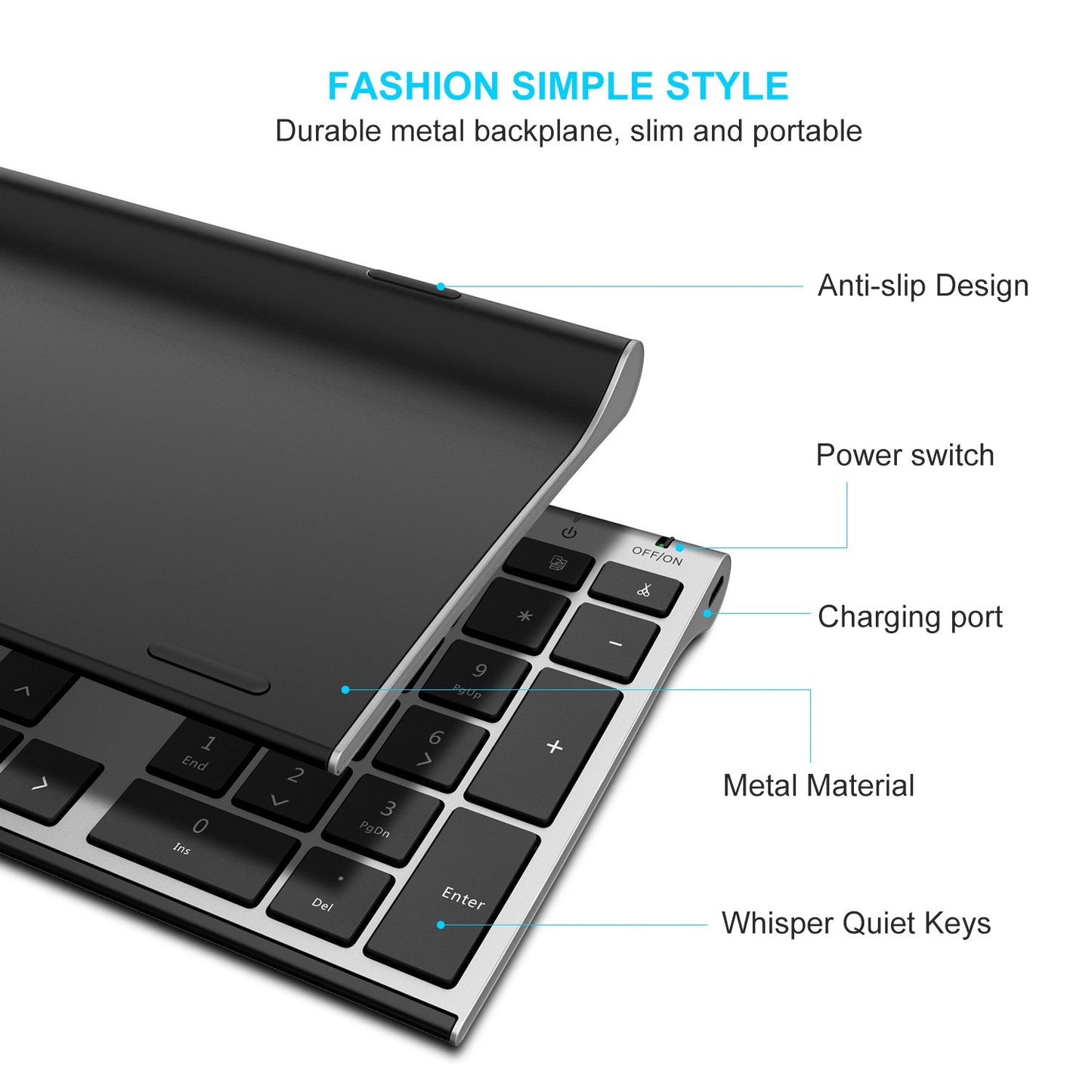 Wireless Keyboard and Mouse, Vssoplor Rechargeable Quiet Full-Size Keyboard and Mouse Combo Set Ultra Slim Design for Laptop, PC, Notebook