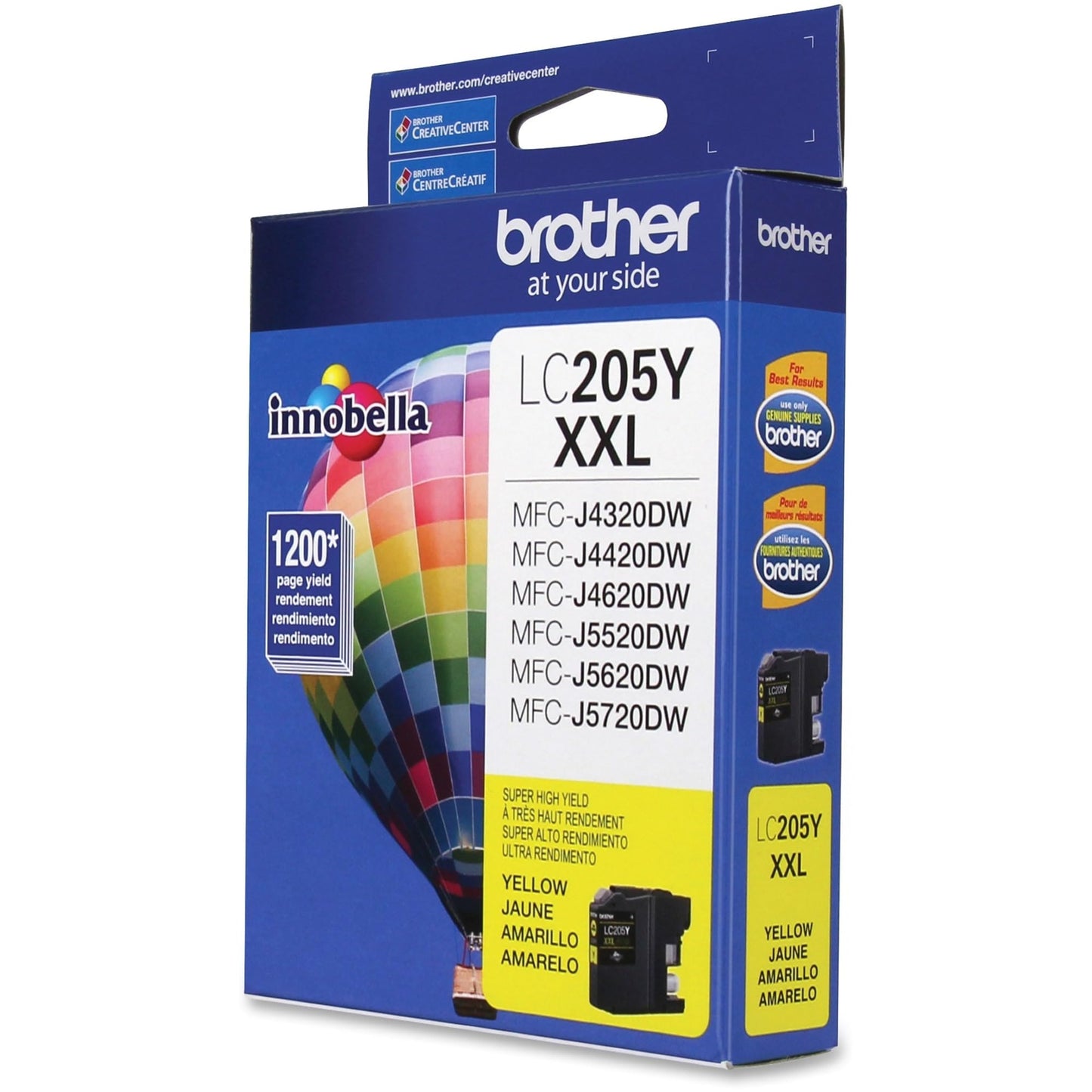 Brother Printer LC205Y Super High Yield Ink Cartridge, Yellow, 1200 PAGES
