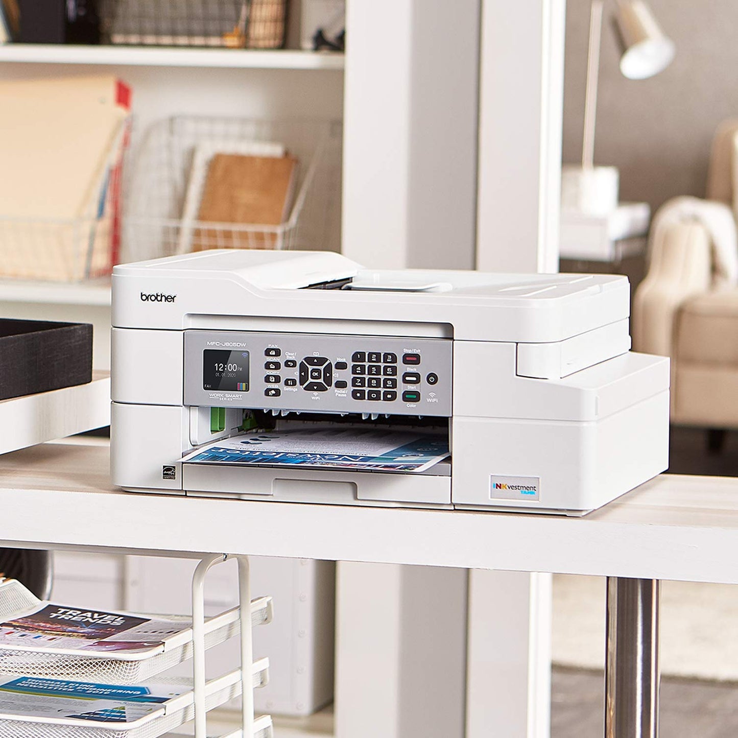 Brother MFC-J805DW XL Extended Print INKvestmentTank Color Inkjet All-in-One Printer with Mobile Device and Duplex Printing with Up to 2-Years of Ink