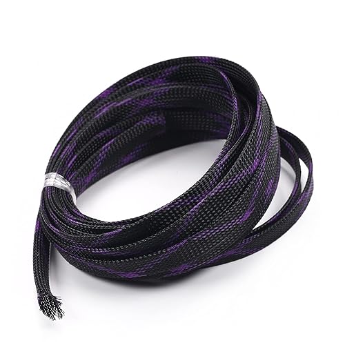 Othmro 16.4ft Length PET Flexible Braided Cable Sleeves 0.47in Width Wire Loom Sleeving and Organizers Flexible Wire Mesh Sleeves for TV Audio PC