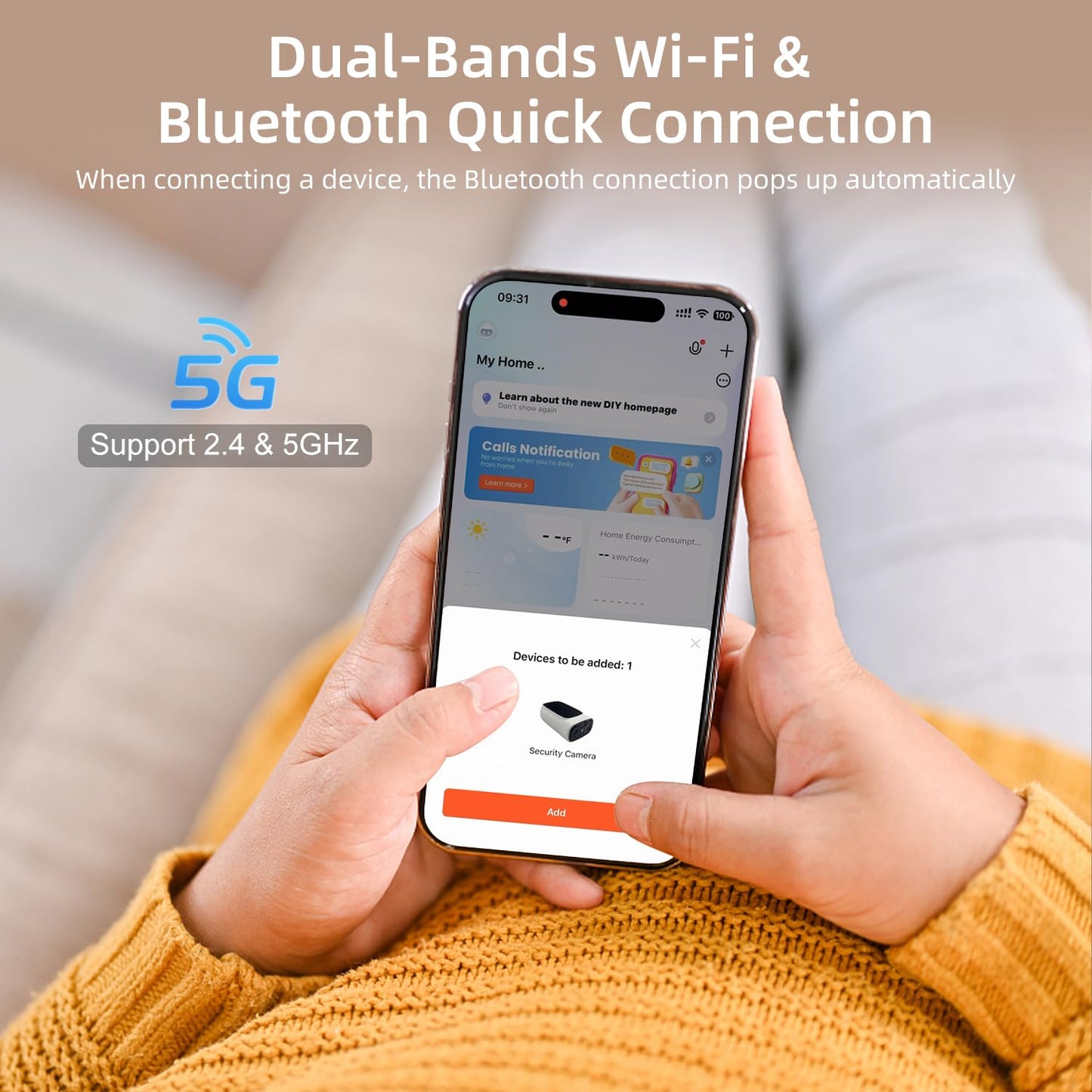 5G WiFi Security Cameras Wireless Outdoor, 5G Security Camera for Home Security, AI Motion Detection, Color Night Vision, SD Card/Cloud Storage