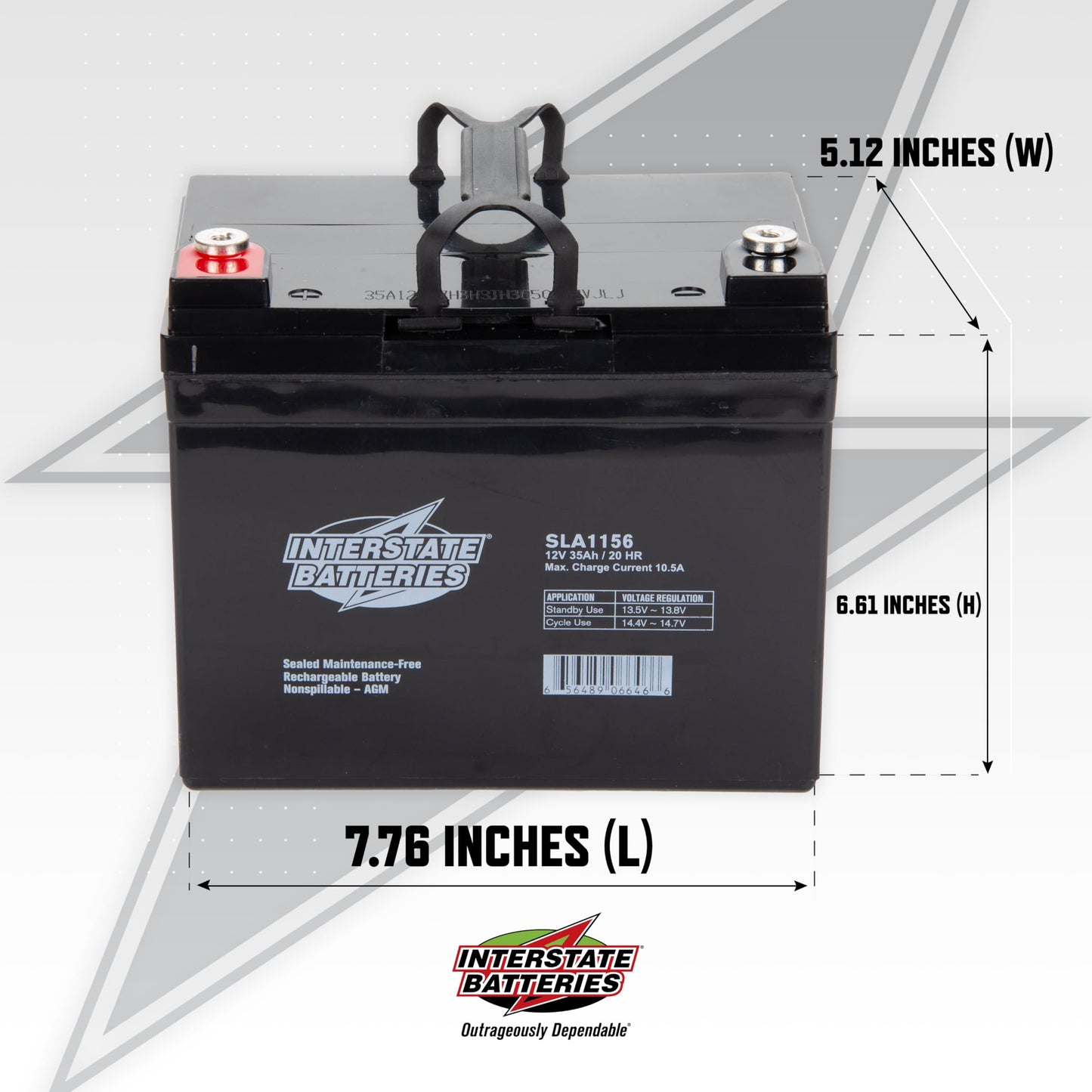 Interstate Batteries 12V 35Ah Battery (Insert Terminal) SLA AGM VRLA Rechargeable Replacement for Construction Devices, Electric Stations, Backup…