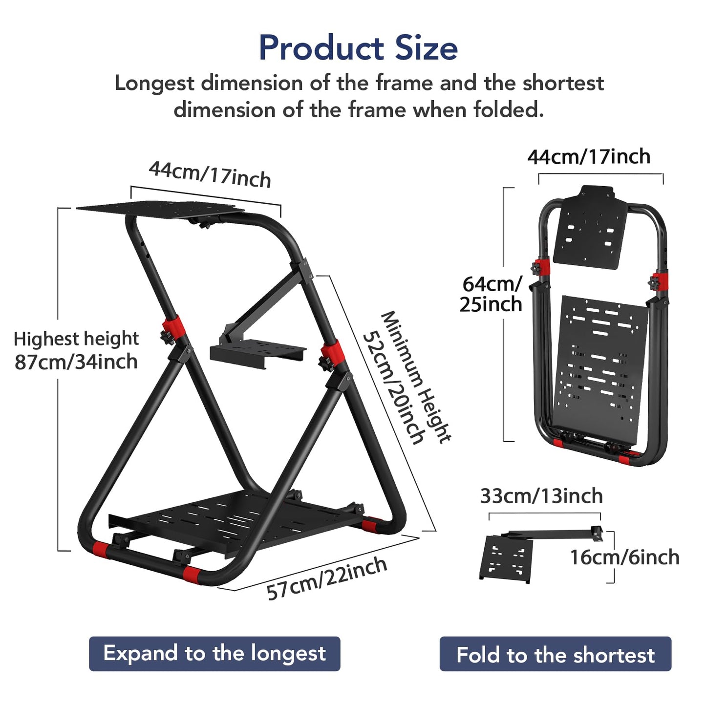 DIWANGUS Racing Wheel Stand Foldable Racing Simulator Cockpit Adjustable Steering Wheel Stand for Logitech G29 G920 G923 G27 G25 for Thrustmaster
