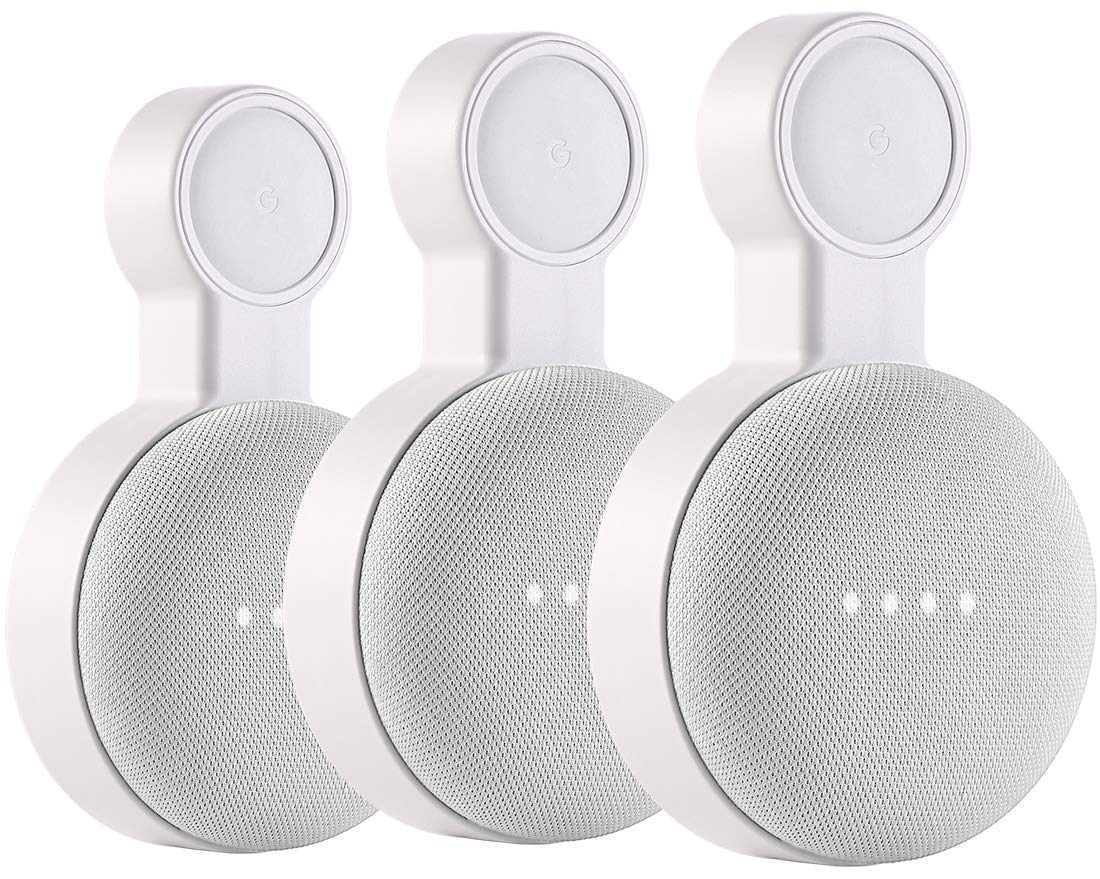 PEF Outlet Wall Mount Holder for Google Nest Mini and Google Home Mini, A Space-Saving Accessories with Cord Management for Google Mini Smart Speaker