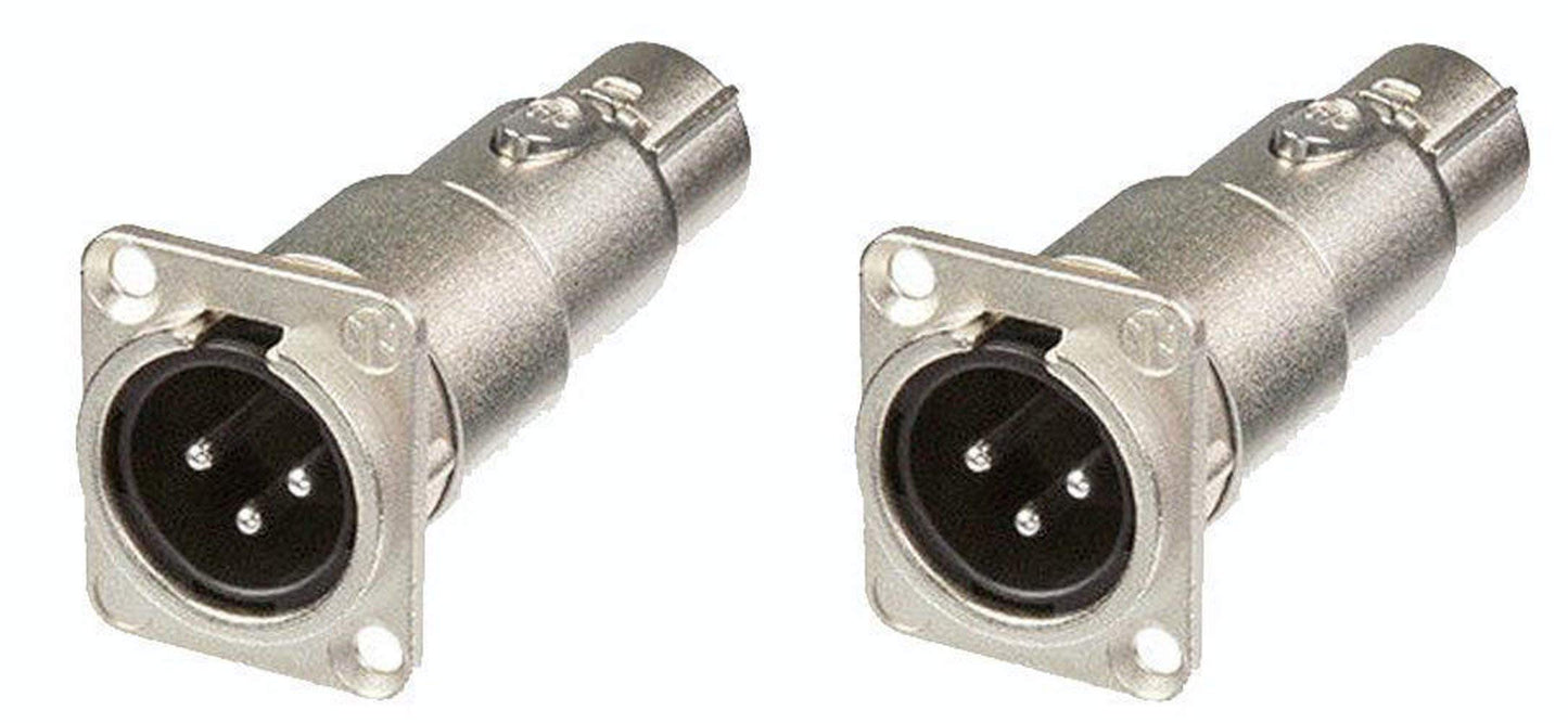 Neutrik NA3MDF 3-Pin XLR Male to Female Microphone Adapter (Pack of 2)