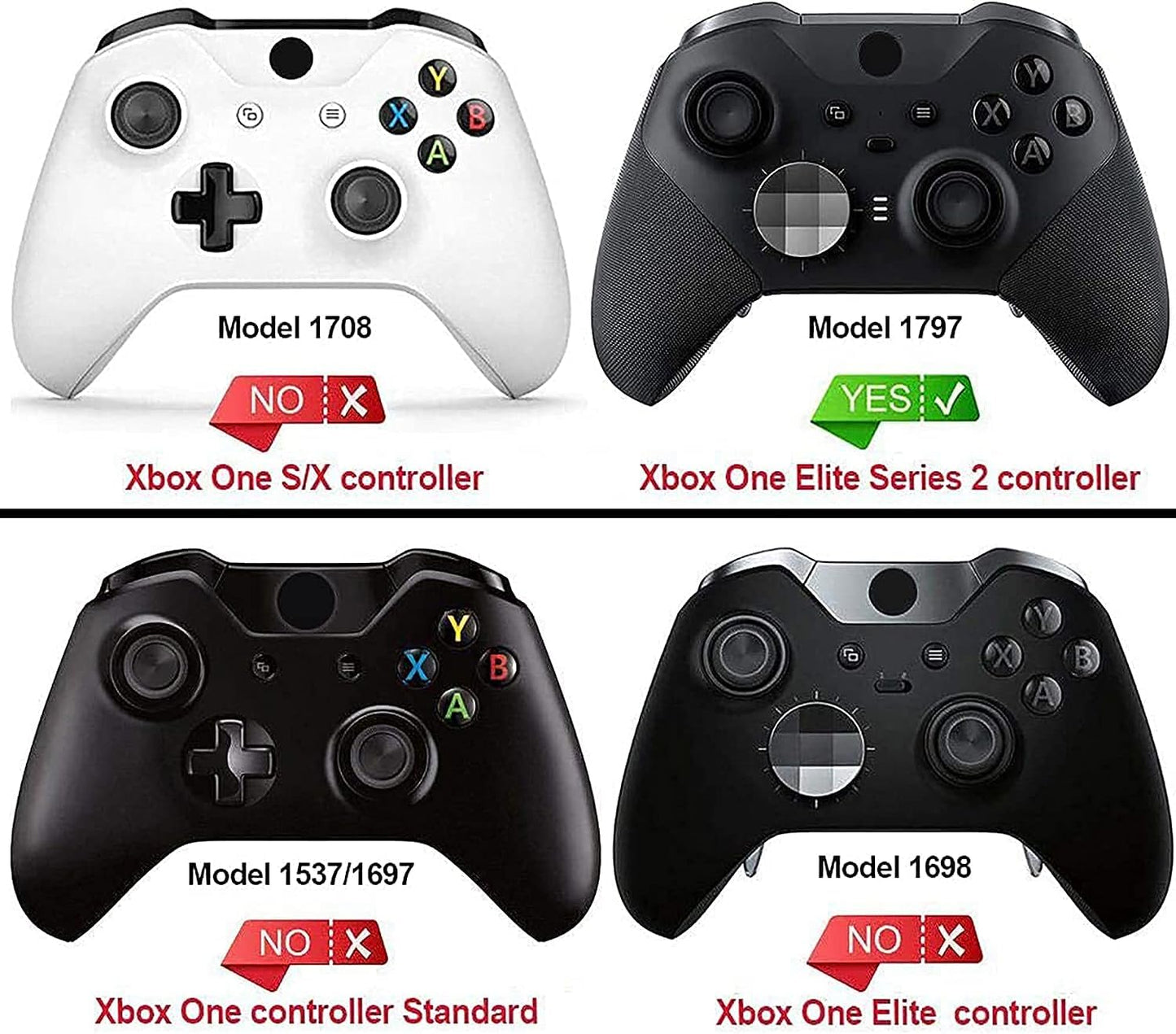 JMXLDS Replacement Front Housing Shell Cover Panel Faceplate Compatible with Xbox One Elite Series 2 Wireless Controller - Black