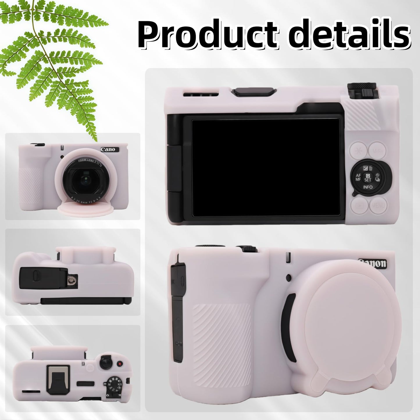 SZHSYJY V1 Case,Camera Case for Canon PowerShot V1 Digital Camera - Soft Silicone Protective Case with Removable Lens Cover, Includes 2 Screen