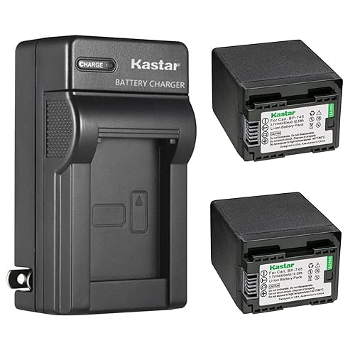 Kastar 2-Pack BP-745 Battery and AC Wall Charger Replacement for Canon VIXIA HF R60 HFR60, VIXIA HF R62 HFR62, VIXIA HF R70 HFR70, VIXIA HF R72 HFR72