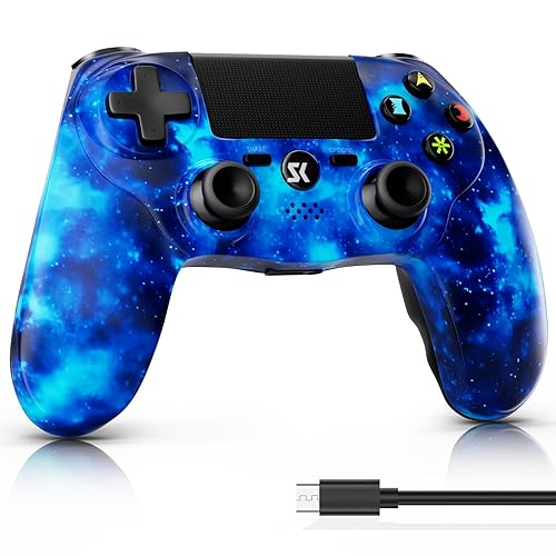 Controller for PS4, Wireless Controller for Sony PlayStation 4/Slim/Pro, Remote Control with Double Vibration, 6-axis Motion Sensor, Speaker, 3.5mm