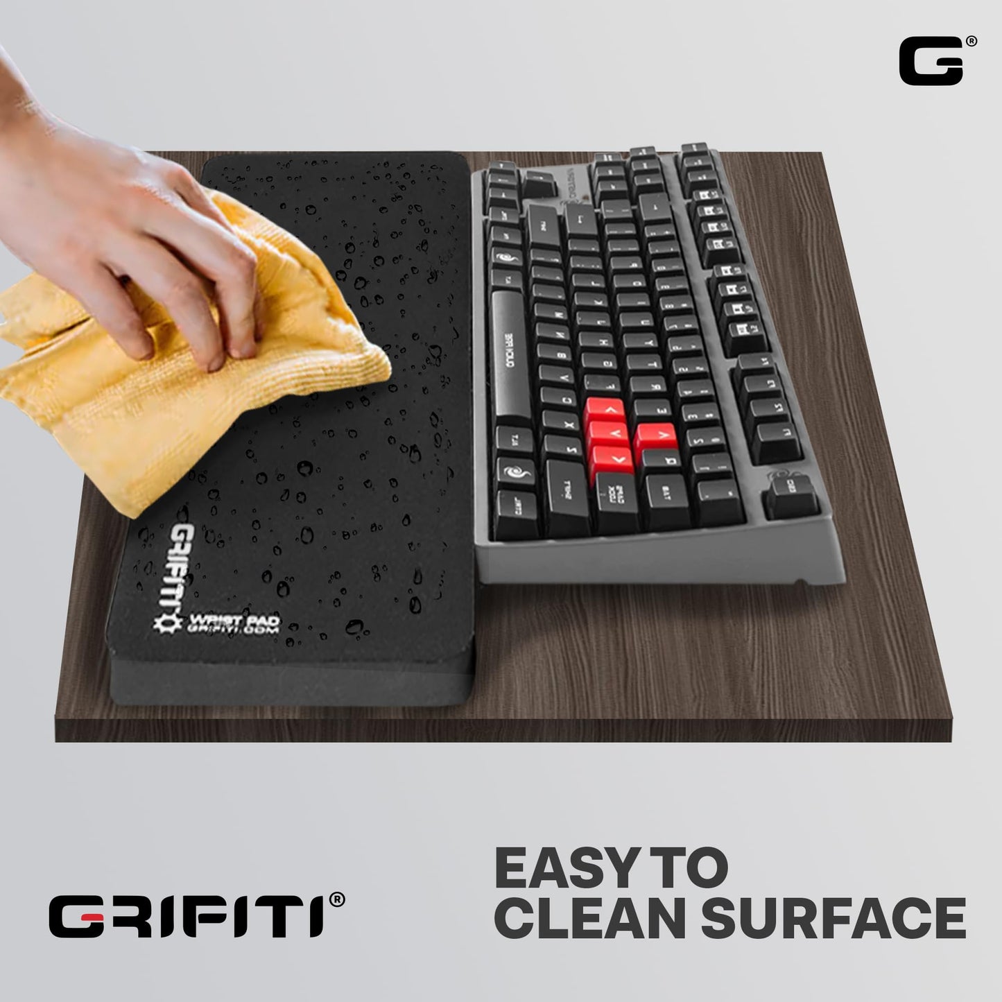 GRIFITI Fat Wrist Pad 24" x 4" x 0.75" Inch Computer or Mechanical Keyboard & Mousepad Wrists Rest Keyboards Mouse, Trackball or Trackpad Ergonomic